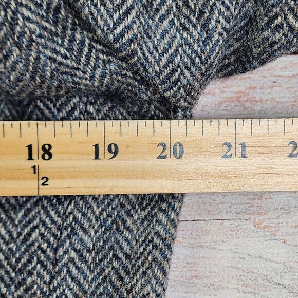 Mens Harris Tweed Wool Blazer Nordstrom Handwoven Scottish Herringbone Gray Size - Picture 11 of 12